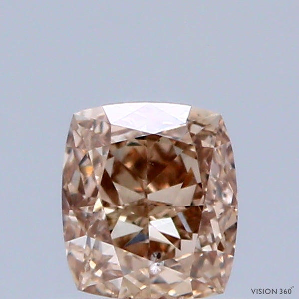 0.50 Carat Natural Fancy Pink Brown color Diamond ,Cushion Modified Brilliant Cut Diamond , Vs1 Clarity