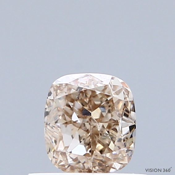 0.72 Carat Natural Fancy Pink Brown color Diamond ,Cushion Modified Brilliant Cut Diamond , Vs2 Clarity