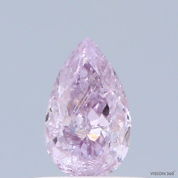 GIA Natural Fancy Light Purplish Pink Diamond ,Pear Modified Brilliant Cut Diamond , i3 Clarity , GIA certified natural pink diamond ,