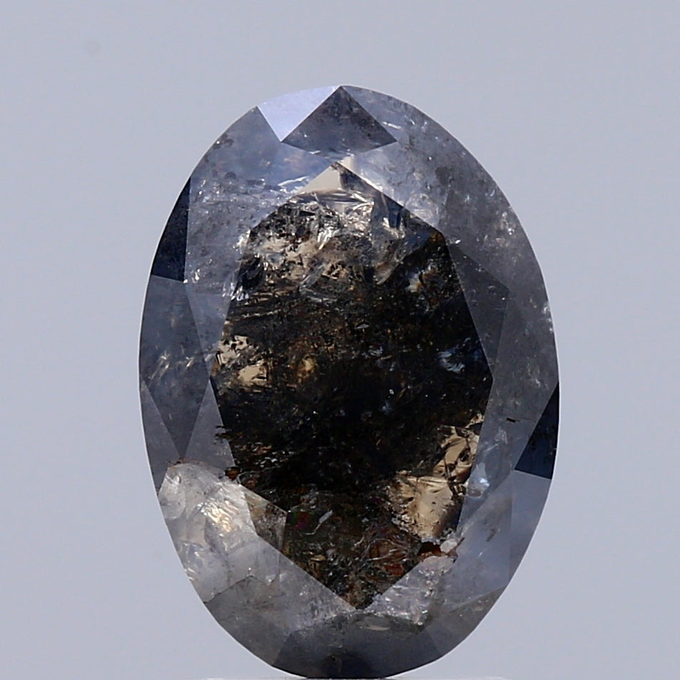 2.62 Carat Natural Fancy Blue Gray color Diamond ,Oval Modified Brilliant Cut Diamond , Si2 Clarity , For jewellery