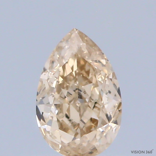 0.44 Carat Natural Fancy brownish Yellow color Diamond ,Pear Modified Brilliant Cut Diamond , Vs2 Clarity