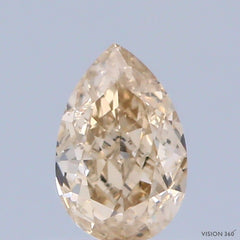 0.44 Carat Natural Fancy brownish Yellow color Diamond ,Pear Modified Brilliant Cut Diamond , Vs2 Clarity