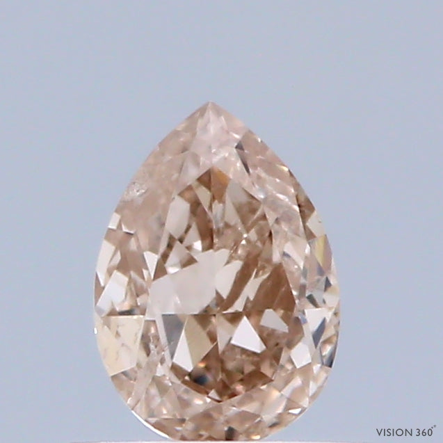 0.51 Carat Natural Fancy Brown Pink color Diamond ,Pear Modified Brilliant Cut Diamond , Si2 Clarity