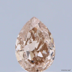 0.51 Carat Natural Fancy Brown Pink color Diamond ,Pear Modified Brilliant Cut Diamond , Si2 Clarity