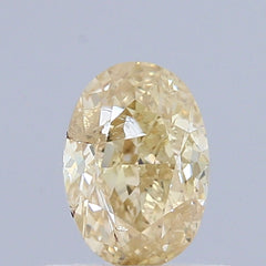 0.71 Carat Natural Fancy Brownish Yellow color Diamond ,Oval Modified Brilliant Cut Diamond , i1 Clarity