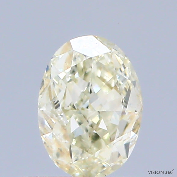 0.55 Carat Natural Fancy Light Yellow color Diamond ,Oval Modified Brilliant Cut Diamond , Vvs1 Clarity