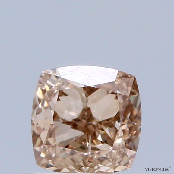 0.51 Carat Natural Fancy Pink Brown color Diamond ,Cushion Modified Brilliant Cut Diamond , Si1 Clarity