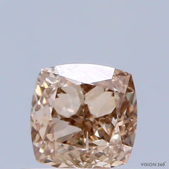 0.51 Carat Natural Fancy Pink Brown color Diamond ,Cushion Modified Brilliant Cut Diamond , Si1 Clarity