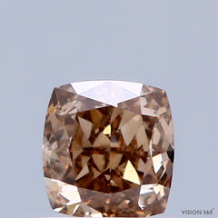0.52 Carat Natural Fancy Pink Brown color Diamond ,Cushion Modified Brilliant Cut Diamond , Vvs1 Clarity