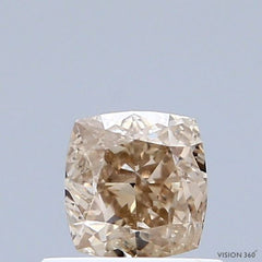 0.77 Carat Natural Fancy Pinkish Brown color Diamond ,Cushion Modified Brilliant Cut Diamond , Vs2 Clarity