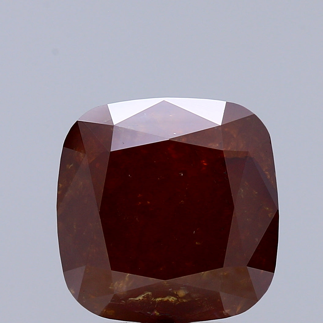 5.18 Carat Natural Fancy Deep Brown Orange color Diamond ,Cushion Modified Brilliant Cut Diamond , i1 Clarity , For jewellery