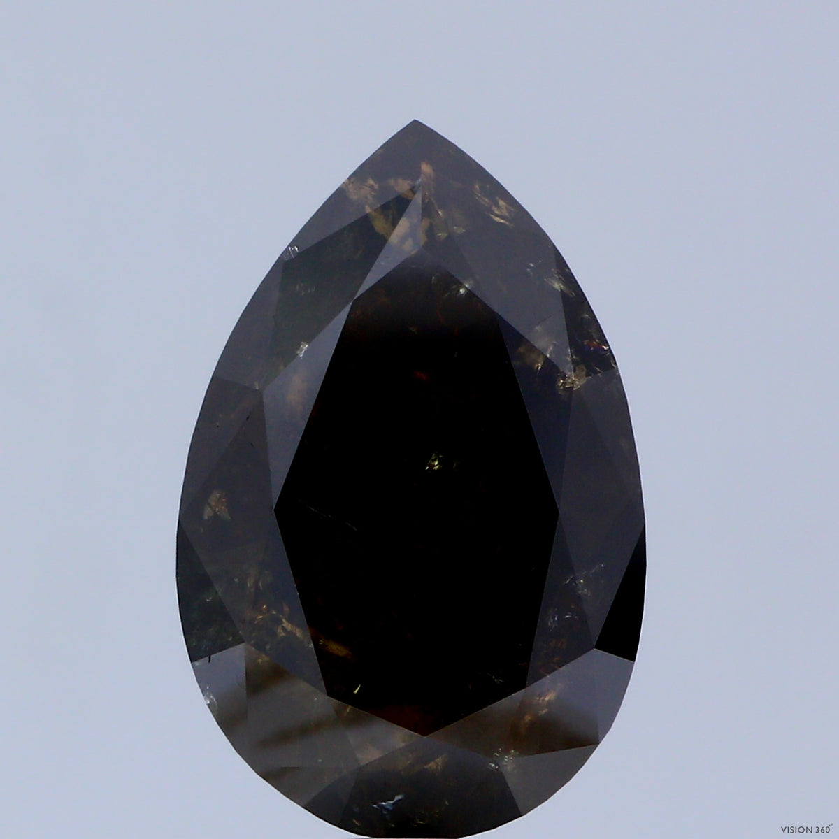 6.28 Carat Natural Fancy Dark Yellowish Brown color Diamond ,Pear Modified Brilliant Cut Diamond , i3 Clarity