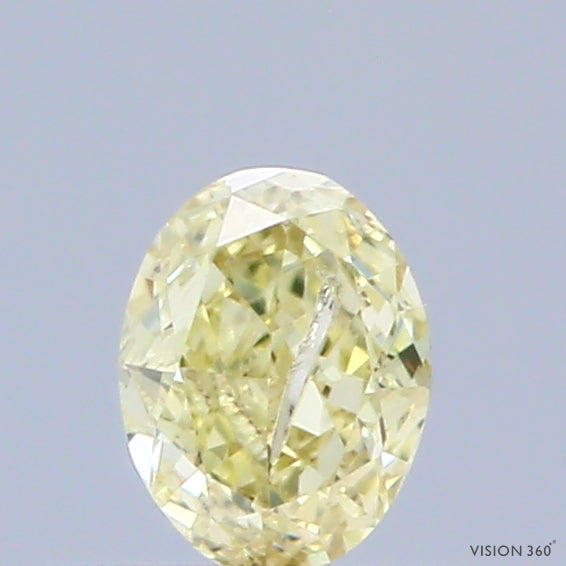 0.32 Carat Natural Fancy Yellow color Diamond ,Oval Modified Brilliant Cut Diamond , Si1 Clarity