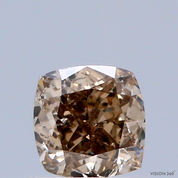 0.68 Carat Natural Fancy Pink Brown color Diamond ,Cushion Modified Brilliant Cut Diamond , si1 Clarity
