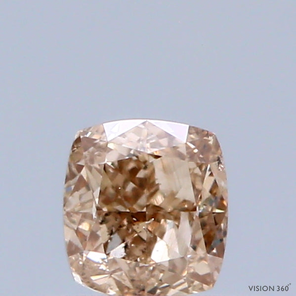 0.50 Carat Natural Fancy Pinkish Brown color Diamond ,Cushion Modified Brilliant Cut Diamond , Si2 Clarity