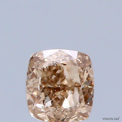 0.50 Carat Natural Fancy Pinkish Brown color Diamond ,Cushion Modified Brilliant Cut Diamond , Si2 Clarity