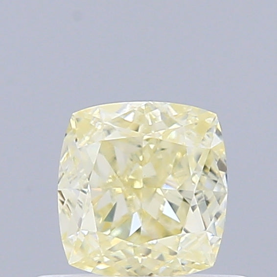 0.58 Carat Natural Fancy Light Yellow color Diamond ,Cushion Modified Brilliant Cut Diamond , Vvs1 Clarity