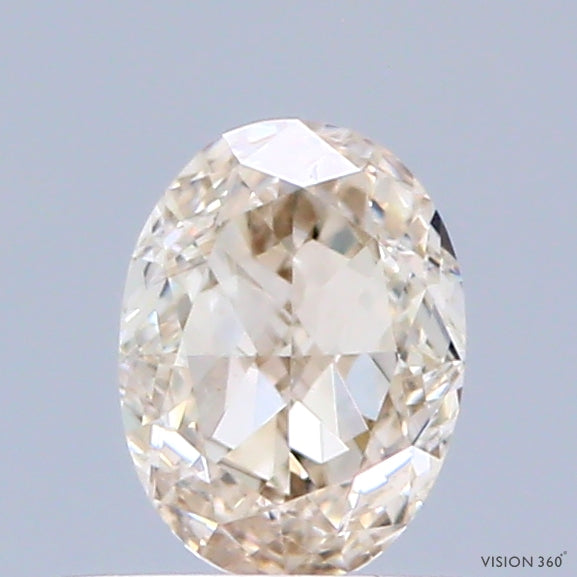 0.52 Carat Natural Fancy Light Yellow Brown color Diamond ,Oval Modified Brilliant Cut Diamond , Vvs1 Clarity