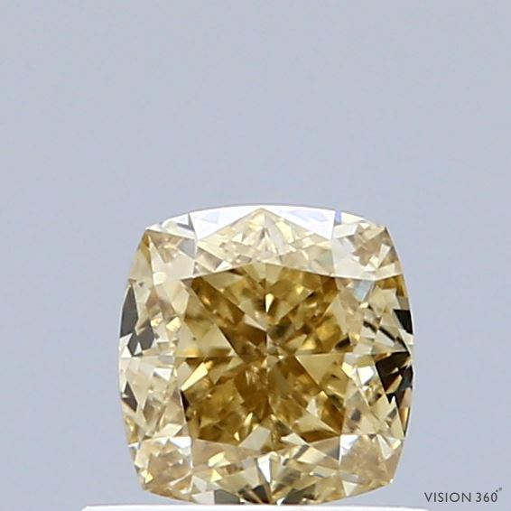 0.83 Carat Natural Fancy Deep Yellow color Diamond ,Cushion Modified Brilliant Cut Diamond , Vvs1 Clarity